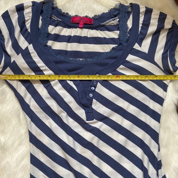 Almost Famous blue and white striped top in size M - Picture 6 of 7